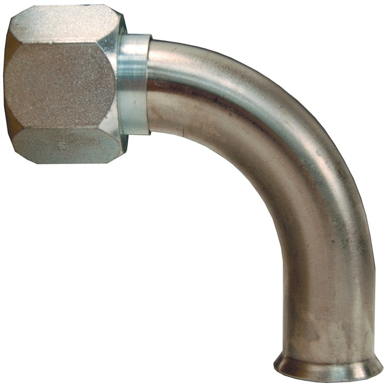 FMF375-90 by Dixon Valve | Weld End Metal Hose Fitting | 90° Elbow | 9/16" Female SAE 37° JIC x 3/8" Tube OD | Carbon Steel Nut & Sleeve