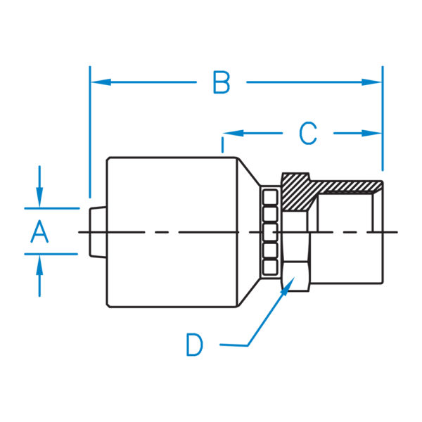FP-04-04-K2 by Kurt Hydraulic | K2 Series | 1/4" Hose Barb x 1/4" Female NPTF | Carbon Steel