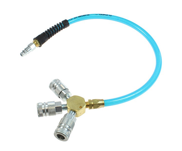 FP0624C-59C by Coilhose | Flexeel Pigtail Manifold | 3/8" Automotive Interchange | Trans Blue | Polyurethane | 24ft