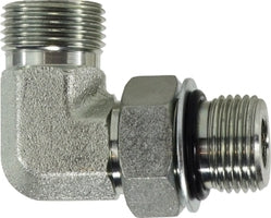 FS68011010 by Midland | Hydraulic O-Ring Connector | 5/8" Male O-Ring Face Seal x 5/8" Male O-Ring Boss | 90° Elbow | Steel