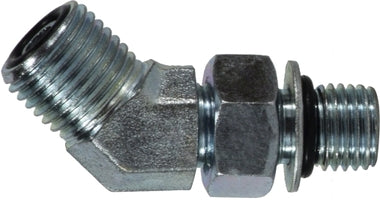 FS6802610 by Midland | Hydraulic ORFS to ORB | 3/8" Male O-Ring Face Seal x 5/8" Male O-Ring Boss | 45° Elbow | Steel