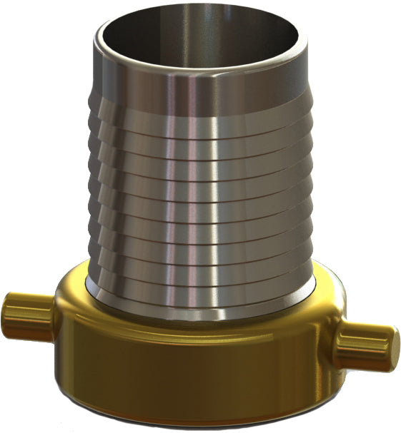 FSB-12 by Campbell Fittings | Suction Hose Coupling | Female Shank | 3" Female NPSM Thread x 3" Hose Shank | Nut: Brass | Plated Steel Shank