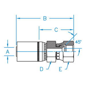 FSX-05-06 by Kurt Hydraulics | Jump Size | Female SAE 45 Degree | Swivel | for 5/16" Hose ID
