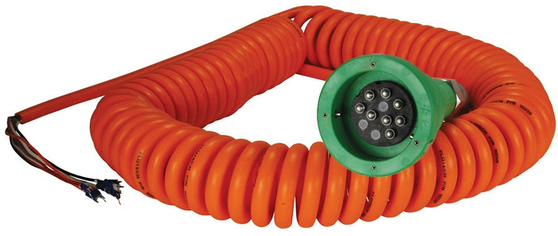 FT600 by Dixon Valve | API-Compatible Rack Cord Thermistor Assembly | 8-Pin, 2J, API Thermistor Plug, & 30' Safety Orange Coiled Cable