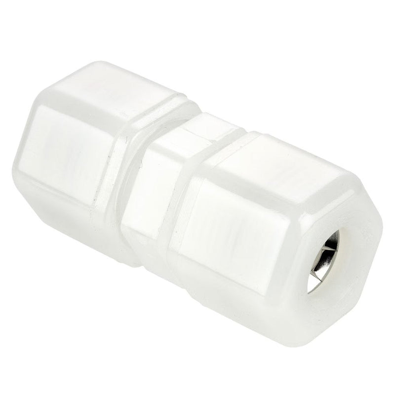 N6UC6 by Parker | Tube to Tube Fitting | 3/8" Tube OD Connector | 13/16" Hex | 1.92" Length | Straight | Natural | Nylon