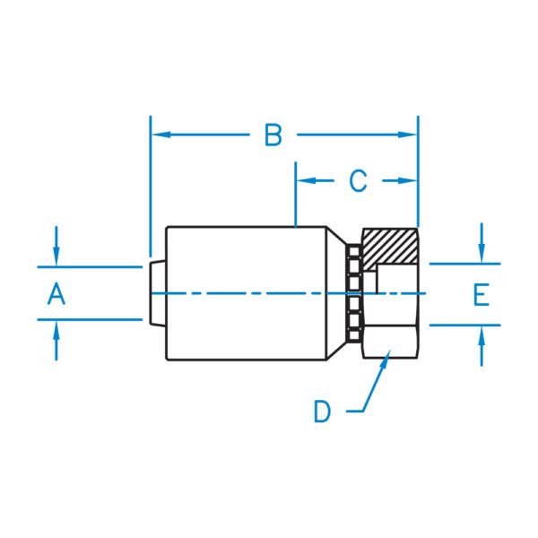 FW-04-04-K2 by Kurt Hydraulic | K2 Series | 1/4" Hose Barb x 1/4" Female Weld Fitting | Carbon Steel