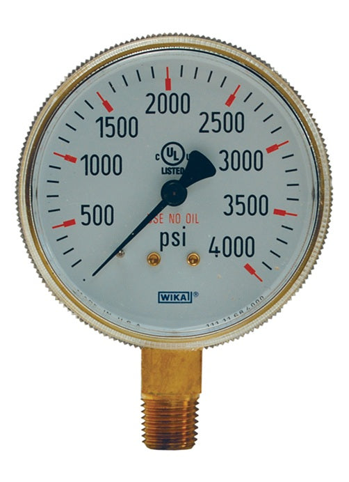 GBRW400 by Dixon Valve | Welding Gauge | Lower Mount | 2-1/2" Face | 1/4" Lower Mount | 0-400 PSI Range | Brass