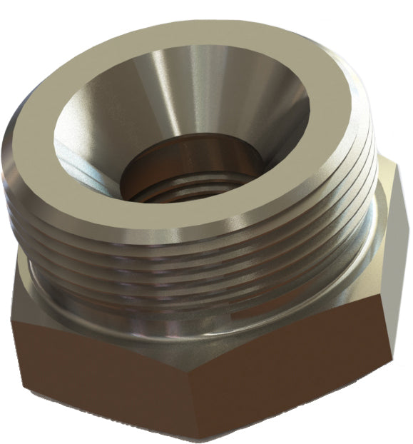 GWSS-4 by Campbell Fittings | Ground Joint Coupling | Socket Weld Spud | 1" Female NPT Thread x Wing Nut Thread | Straight | 316 Stainless Steel
