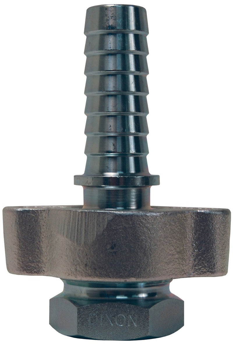 GF3 by Dixon Valve | Boss® Ground Joint Coupling with Female Spud | 3/8" Female NPT x Hose Shank | Plated Iron/Steel