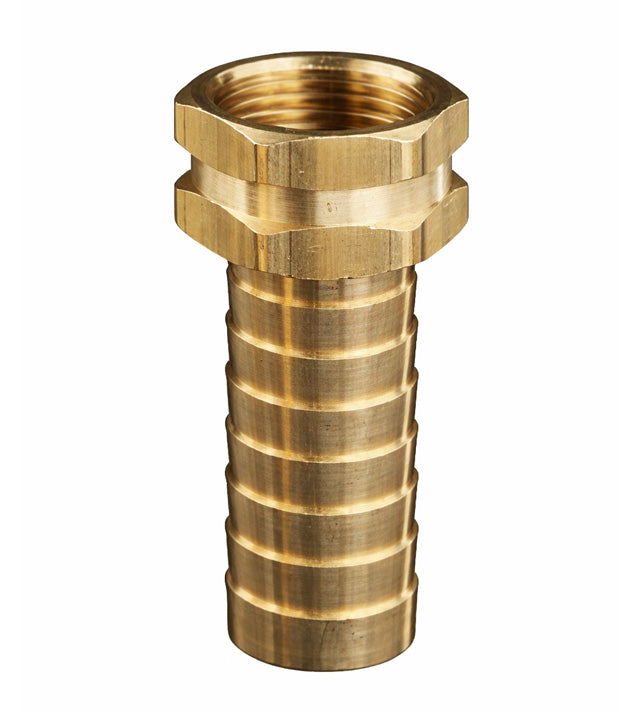 GHF-12 by Campbell Fittings | Garden Hose Couplings | Garden Hose Female | 3/4" Female GHT Thread x 3/4" Hose Barb | Straight | Brass | Pack of 25