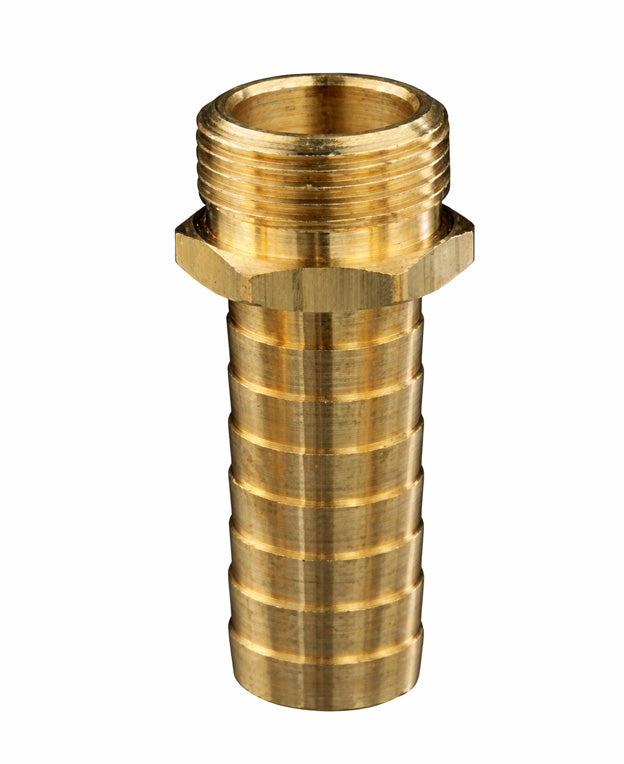 GHM-10 by Campbell Fittings | Garden Hose Couplings | Garden Hose Male | 5/8" Male GHT Thread x 5/8" Hose Barb | Straight | Brass | Pack of 25