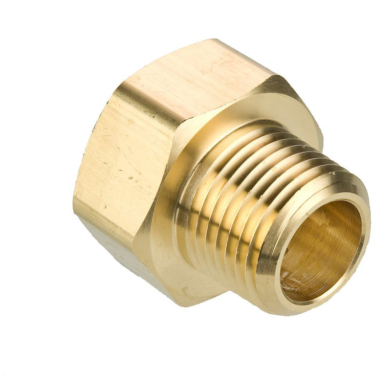 82GH-12-8 by Parker | Garden Hose Fittings | 3/4" Female Hose Thread x 1/2" Male Pipe Thread | 1-3/16" Hex | 1.20" Length | Straight | Brass | Pack of 10