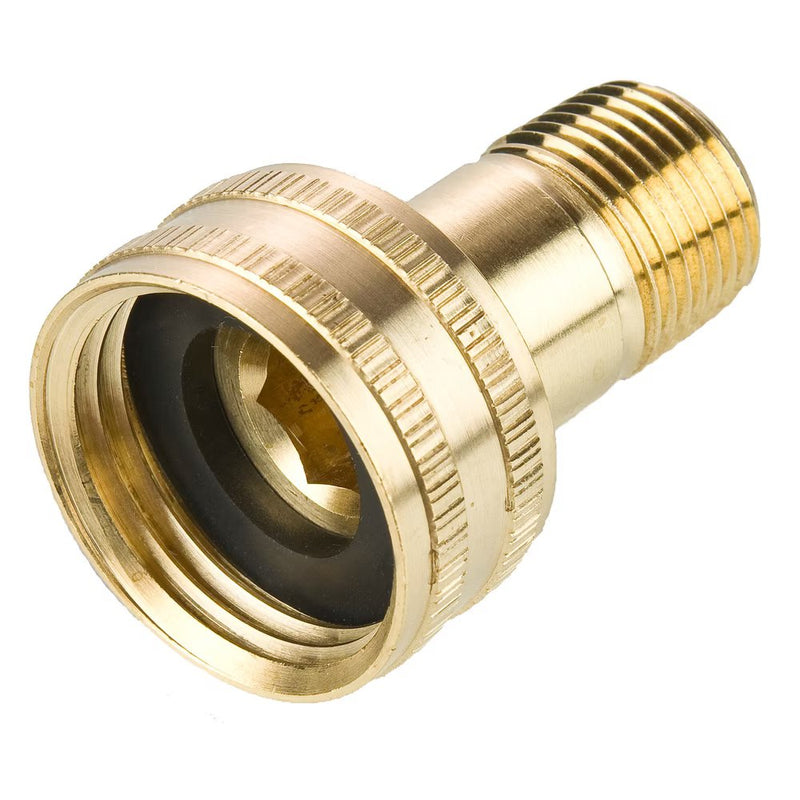 88GH-12-4 by Parker | Garden Hose Fittings | 3/4" Female Swivel Hose Thread x 1/4" Male Pipe Thread | 1.69" Length | Straight | Brass | Pack of 25