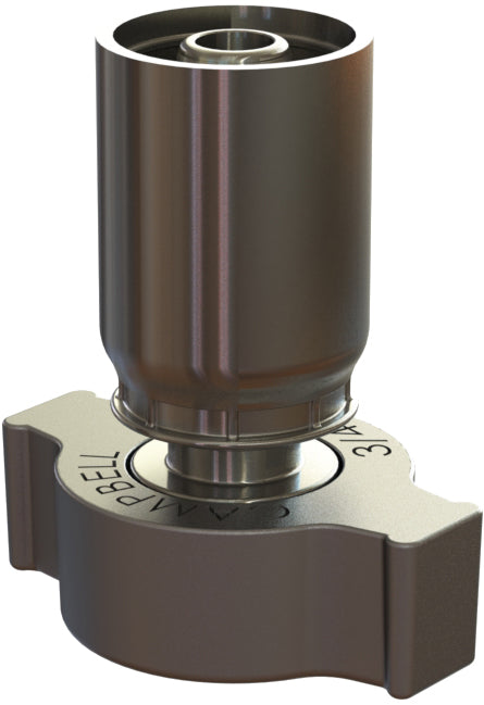 GJS-4CV by Campbell Fittings | Ground Joint Coupling | Hose Stem | with staked on ferrule & wing nut | 1" Hose Size | Viton® Seal | Plated Steel