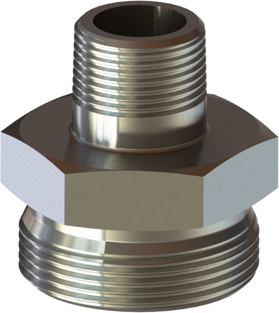 GMS-3 by Campbell Fittings | Ground Joint Coupling | Male Spud | 3/4" Male NPT Thread x Wing Nut Thread | Straight | Steel