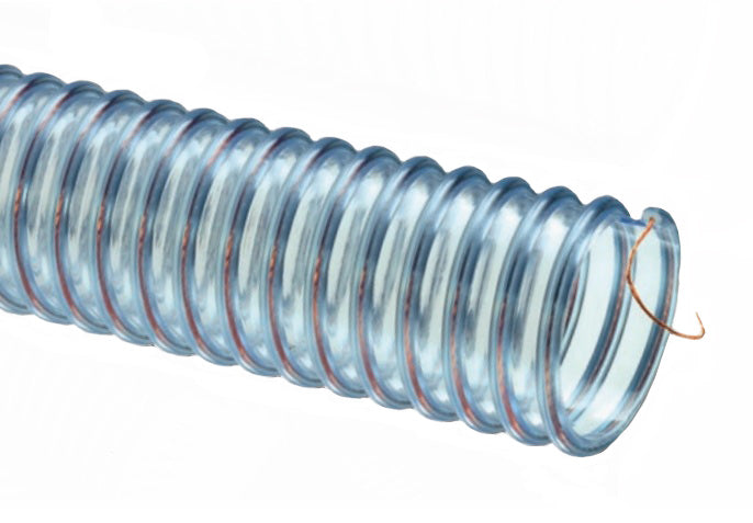 GTFE400X50 Tigerflex™ by Kuriyama | GTFE™ Series | Food Grade PVC Ducting / Material Handling Hose with Grounding Wire | 4" ID | 4.50" OD | 50ft Length