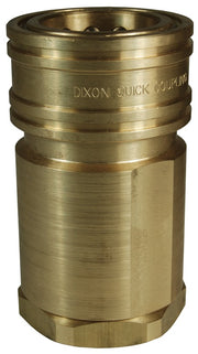 12HF10-B by Dixon Valve | Hydraulic Quick Disconnect Coupling | H-Series | 1-1/4" Female NPTF x 1-1/2" ISO-B High Volume Interchange | Socket | Nitrile Seal | Brass