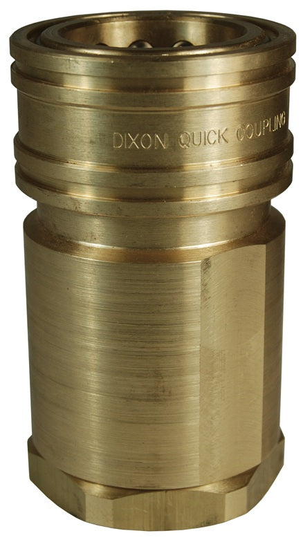 12HBF12-B by Dixon Valve | Hydraulic Quick Disconnect Coupling | H-Series | 1-1/2" Female BSPP x 1-1/2" ISO-B High Volume Interchange | Socket | Nitrile Seal | Brass