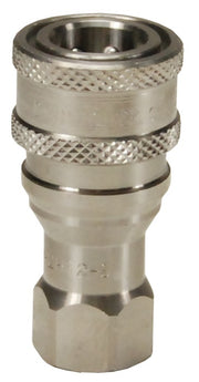 6HF6-SS by Dixon Valve | Hydraulic Quick Disconnect Coupling | H-Series | 3/4" Female NPTF x 3/4" ISO-B Interchange | Socket | Nitrile Seal | 316 Stainless Steel