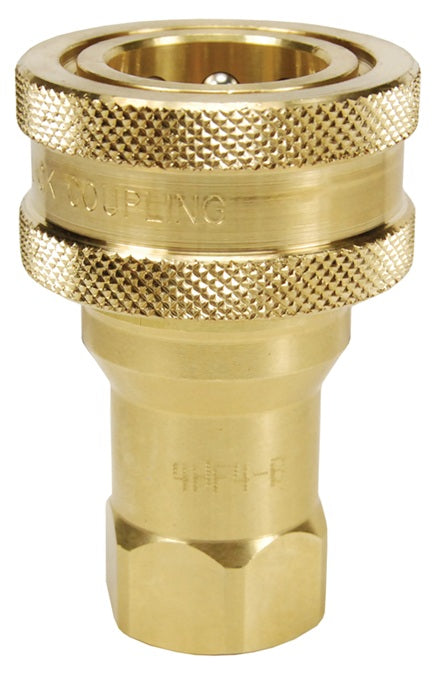 2HBF2-B by Dixon Valve | Hydraulic Quick Disconnect Coupling | H-Series | 1/4" Female BSPP x 1/4" ISO-B Interchange | Socket | Nitrile Seal | Brass