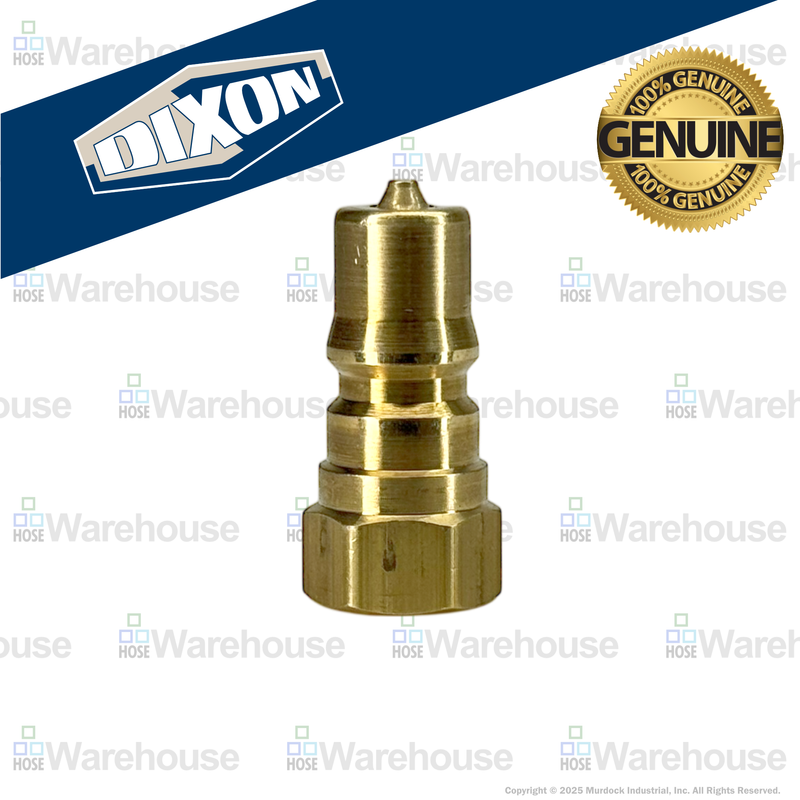 H1F1-B by Dixon Valve | Hydraulic Quick Disconnect Coupling | H-Series | 1/8" Female NPTF x 1/8" ISO-B Interchange | Plug | Brass