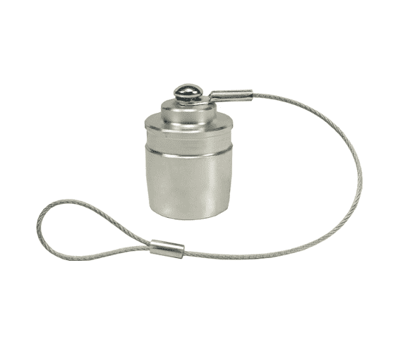 H3DC-A by Dixon Valve | Hydraulic Quick Disconnect Coupling | H-Series | ISO-B Interchange Plug Rigid Dust Cap | Fits 3/8" Body Size | Aluminum with Steel Cable