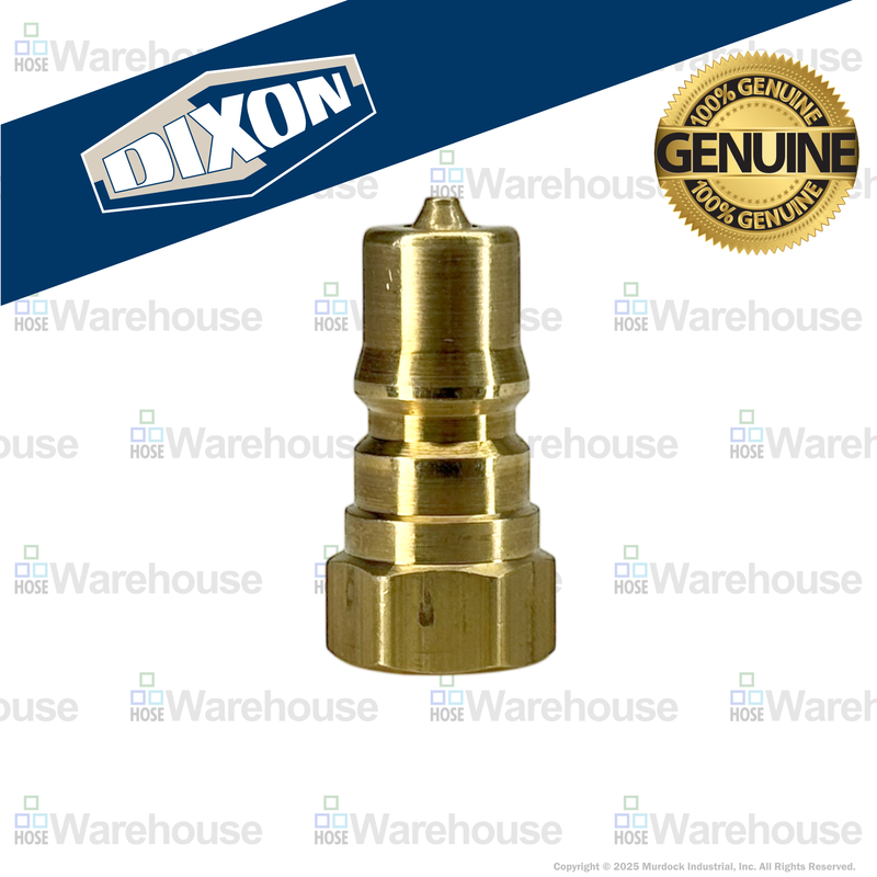 H2F2-B by Dixon Valve | Hydraulic Quick Disconnect Coupling | H-Series | 1/4" Female NPTF x 1/4" ISO-B Interchange | Plug | Brass