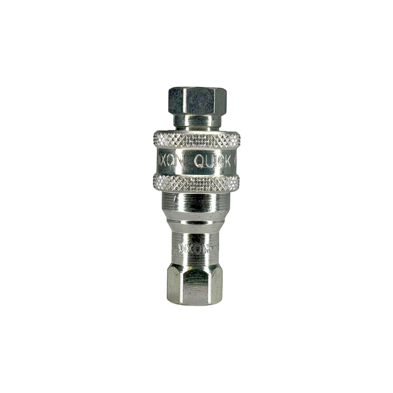 H2F2 by Dixon Valve | Hydraulic Quick Disconnect Coupling | H-Series | 1/4" Female NPTF x 1/4" ISO-B Interchange | Plug | Steel