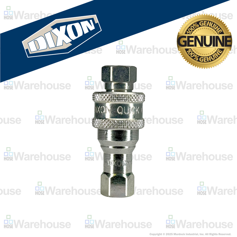 H2F2 by Dixon Valve | Hydraulic Quick Disconnect Coupling | H-Series | 1/4" Female NPTF x 1/4" ISO-B Interchange | Plug | Steel