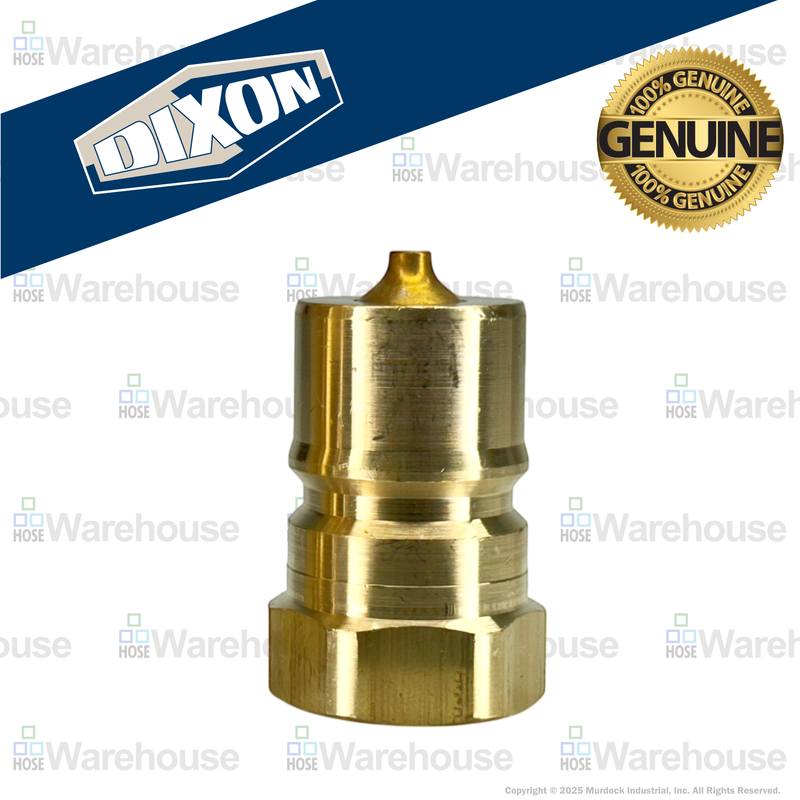 H4F4-B by Dixon Valve | Hydraulic Quick Disconnect Coupling | H-Series | 1/2" Female NPTF x 1/2" ISO-B Interchange | Plug | Brass
