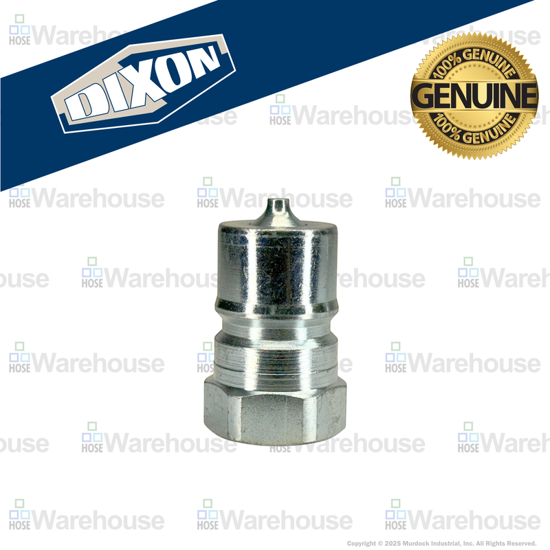 H4F4 by Dixon Valve | Hydraulic Quick Disconnect Coupling | H-Series | 1/2" Female NPTF x 1/2" ISO-B Interchange | Plug | Steel