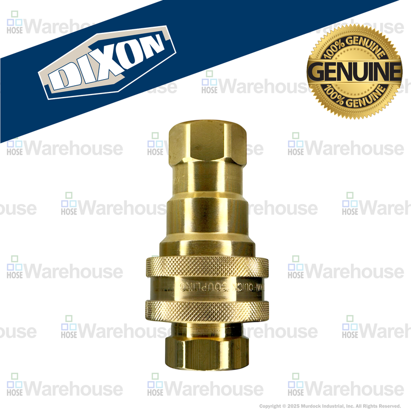 H6F6-B by Dixon Valve | Hydraulic Quick Disconnect Coupling | H-Series | 3/4" Female NPTF x 3/4" ISO-B Interchange | Plug | Brass