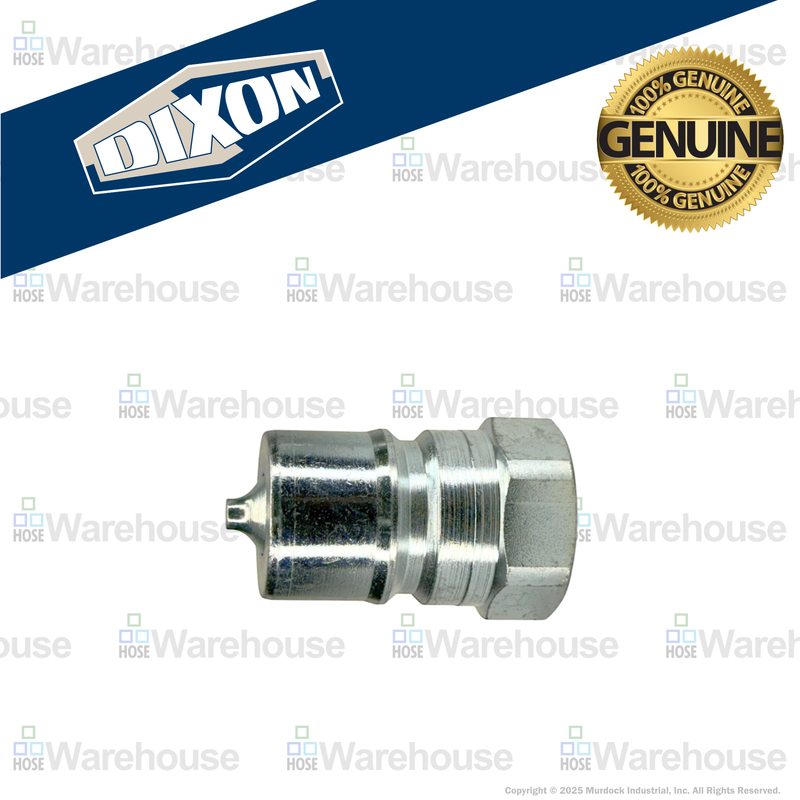 H6F6 by Dixon Valve | Hydraulic Quick Disconnect Coupling | H-Series | 3/4" Female NPTF x 3/4" ISO-B Interchange | Plug | Steel