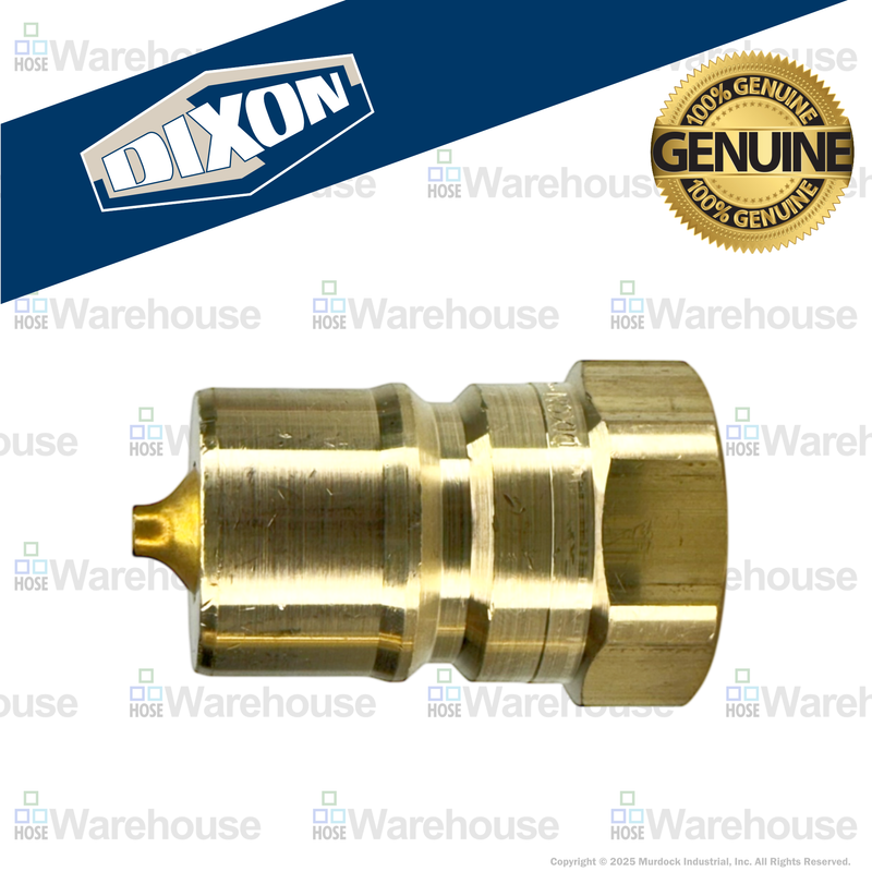 H8F8-B by Dixon Valve | Hydraulic Quick Disconnect Coupling | H-Series | 1" Female NPTF x 1" ISO-B Interchange | Plug | Brass