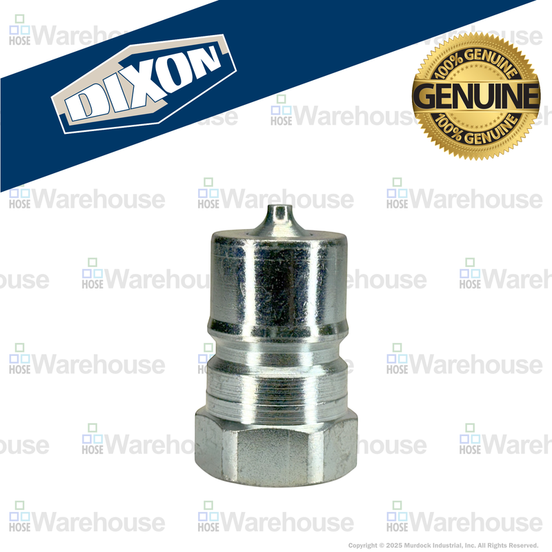 H8F8 by Dixon Valve | Hydraulic Quick Disconnect Coupling | H-Series | 1" Female NPTF x 1" ISO-B Interchange | Plug | Steel