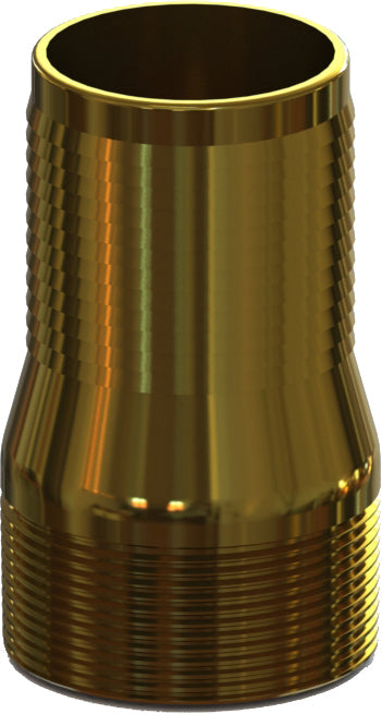 HAB-10 by Campbell Fittings | Threaded Combination Nipple | 2-1/2" Male NPT Thread x 2-1/2" Hose Barb | Brass