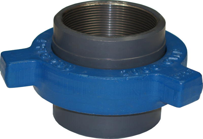 HAM206-600-SET by Midland | Hammer Union Fig 206 (2000 PSI) | 6" Male Pipe x 6" Female Pipe | Straight | Grey/Blue Steel