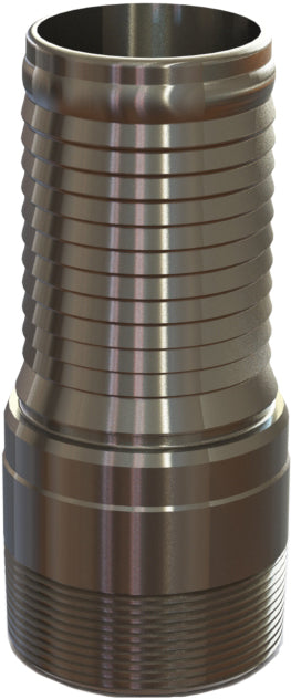 HAPS-16C by Campbell Fittings | Threaded Crimpnology Nipple | 4" Male NPT Thread x 4" Hose Barb | Plated Steel