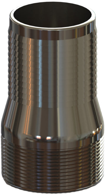 HASS-16 by Campbell Fittings | Threaded Combination Nipple | 4" Male NPT Thread x 4" Hose Barb | 316 Stainless Steel