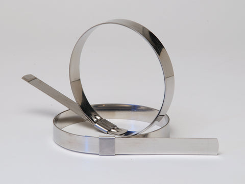 HBJS204 by Strapbinder | Smooth-Seal™ J-Series | 1-1/4" ID | 1/2" Width | .030" Thickness | Stainless Steel | Box of 100