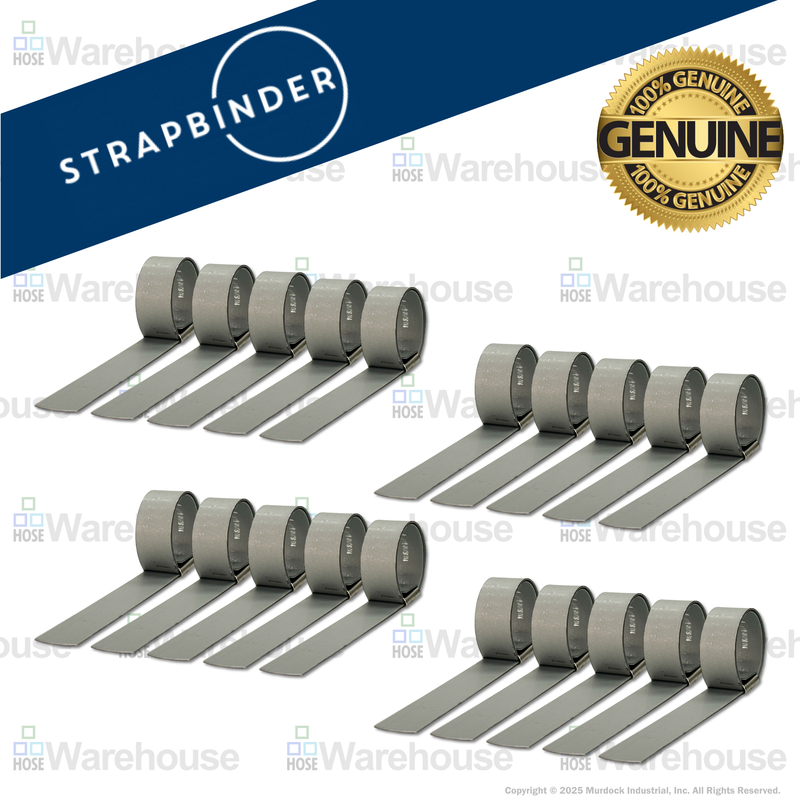 HBCP5 by Strapbinder | Center Punch Clamp | 1-1/4" ID | 5/8" Width | .027" Thickness | Galvanized Carbon Steel | Box of 100