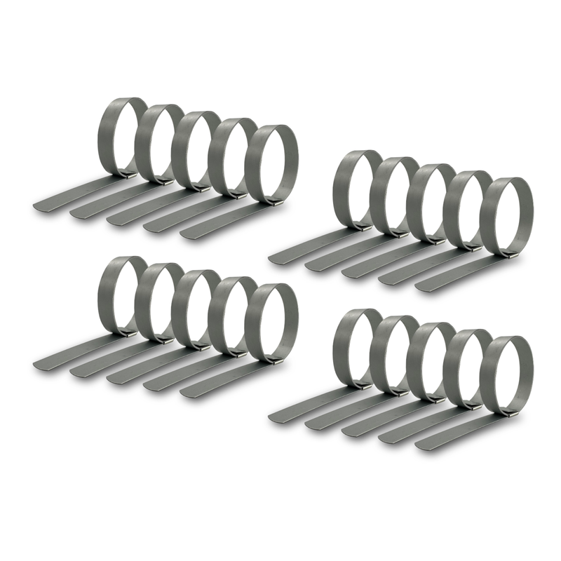 HBCP7 by Strapbinder | Center Punch Clamp | 1-3/4" ID | 5/8" Width | .027" Thickness | Galvanized Carbon Steel | Box of 100