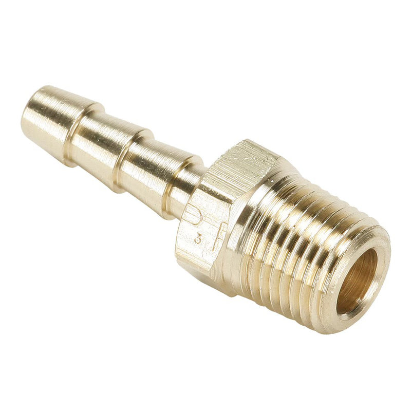 125HB-3-2 by Parker | Hose Barb Fittings | 3/16" Hose Barb x 1/8" Male Pipe Thread | 7/16" Hex | 1.25" Length | Straight | Brass | Pack of 50