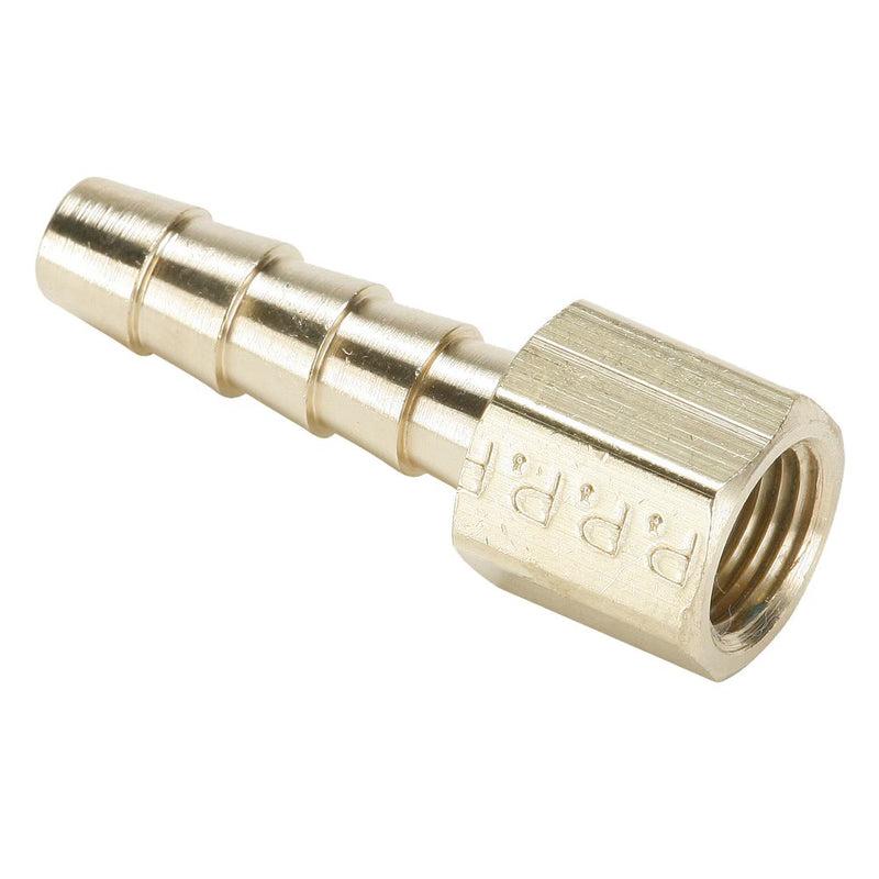 126HBL-5-4 by Parker | Hose Barb Fittings | 5/16" Hose Barb x 1/4" Female Pipe Thread | 11/16" Hex | 1.58" Length | Straight | Brass | Pack of 25