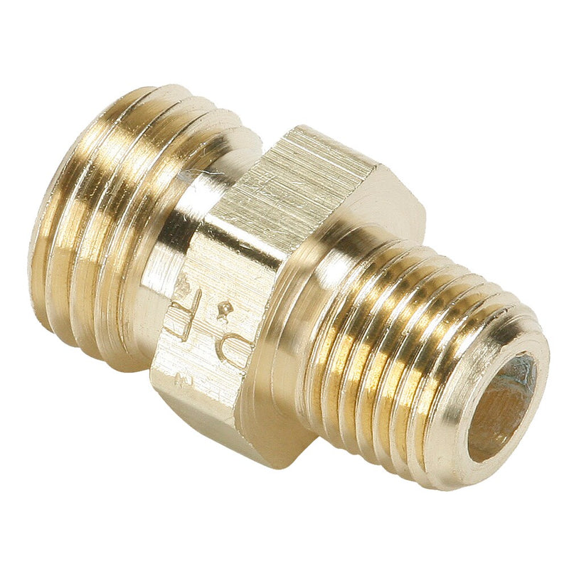 127HB-8-6 by Parker | Hose Barb Fittings | 1/2" NPSM Thread x 3/8" Male NPT Thread | 7/8" Hex | 1.25" Length | Straight | Brass | Pack of 25