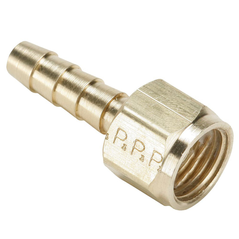 146HBLFSV-4-6 by Parker | Hose Barb Fittings | 1/4" Hose Barb x 5/8" 45° Swivel Female Flare | 3/4" Hex | 1.72" Length | Straight | Brass | Pack of 25