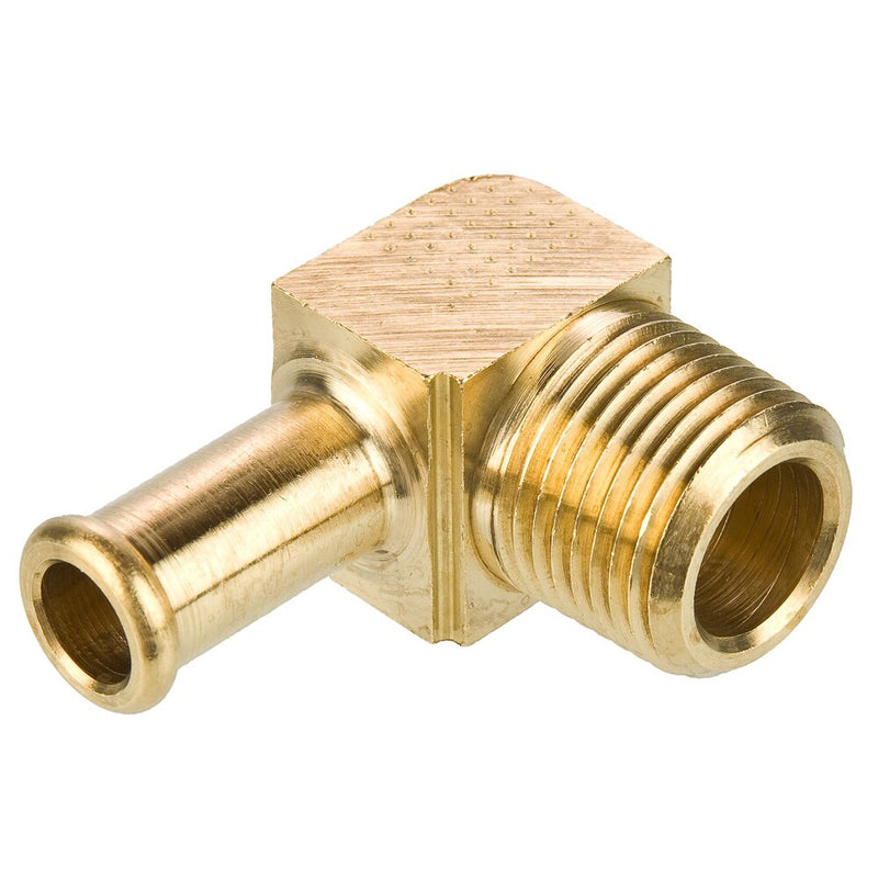 269HB-8-8 by Parker | Hose Barb Fittings | 1/2" Beaded Hose Barb x 1/2" Male Pipe Thread | 90° Elbow | Brass | Pack of 10