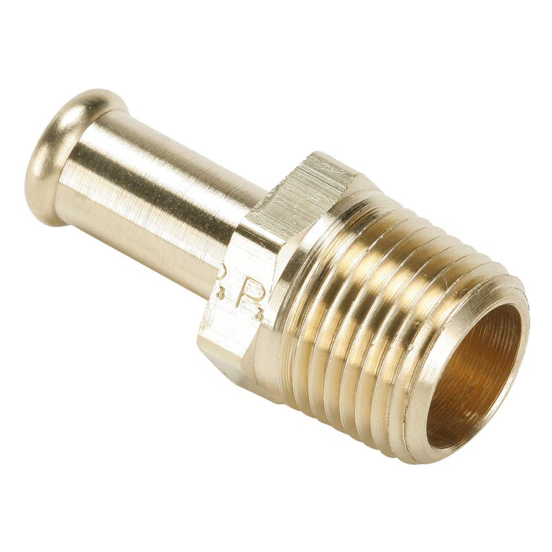 68HB-8-8 by Parker | Hose Barb Fittings | 1/2" Beaded Hose Barb x 1/2" Male Pipe Thread | 7/8" Hex | 1.84" Length | Straight | Brass | Pack of 10