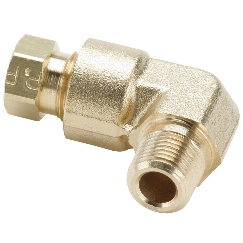 169HD-10-6 by Parker | Hi-Duty Fittings | 5/8" Tube Size x 3/8" Male Pipe Thread | Min. Orifice Size: .406" | .875" Hex | 90° Elbow | Brass | Pack of 5