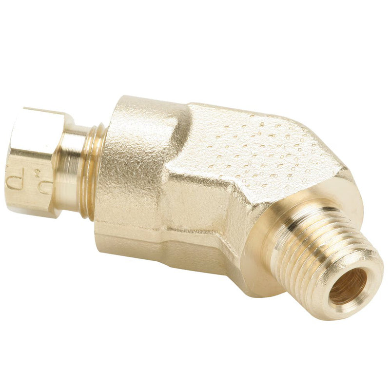 179HD-6-4 by Parker | Hi-Duty Fittings | 3/8" Tube Size x 1/4" Male Pipe Thread | Min. Orifice Size: .280" | .550" Hex | 45° Elbow | Brass | Pack of 5